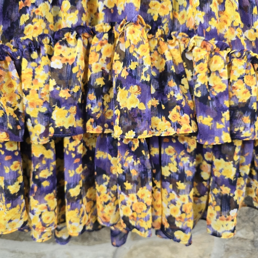 Misa Riona Tiered Ruffle Floral Mini Dress - Picture 4 of 11